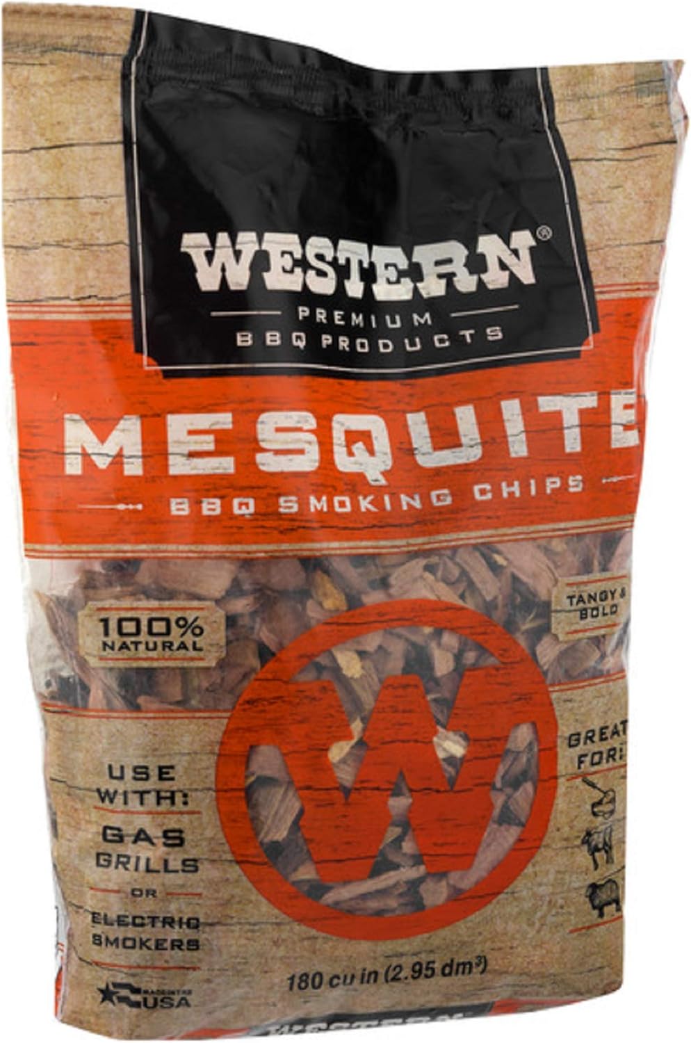 WESTERN 78074 Premium Products Mesquite BBQ Smoking Chips, 188 cu : Wood Chips For Smokers : Garden & Outdoor