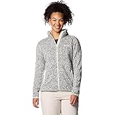 Columbia Womens Sweater Weather II Full Zip Fleece Jacket, Chalk Heather, X-Large