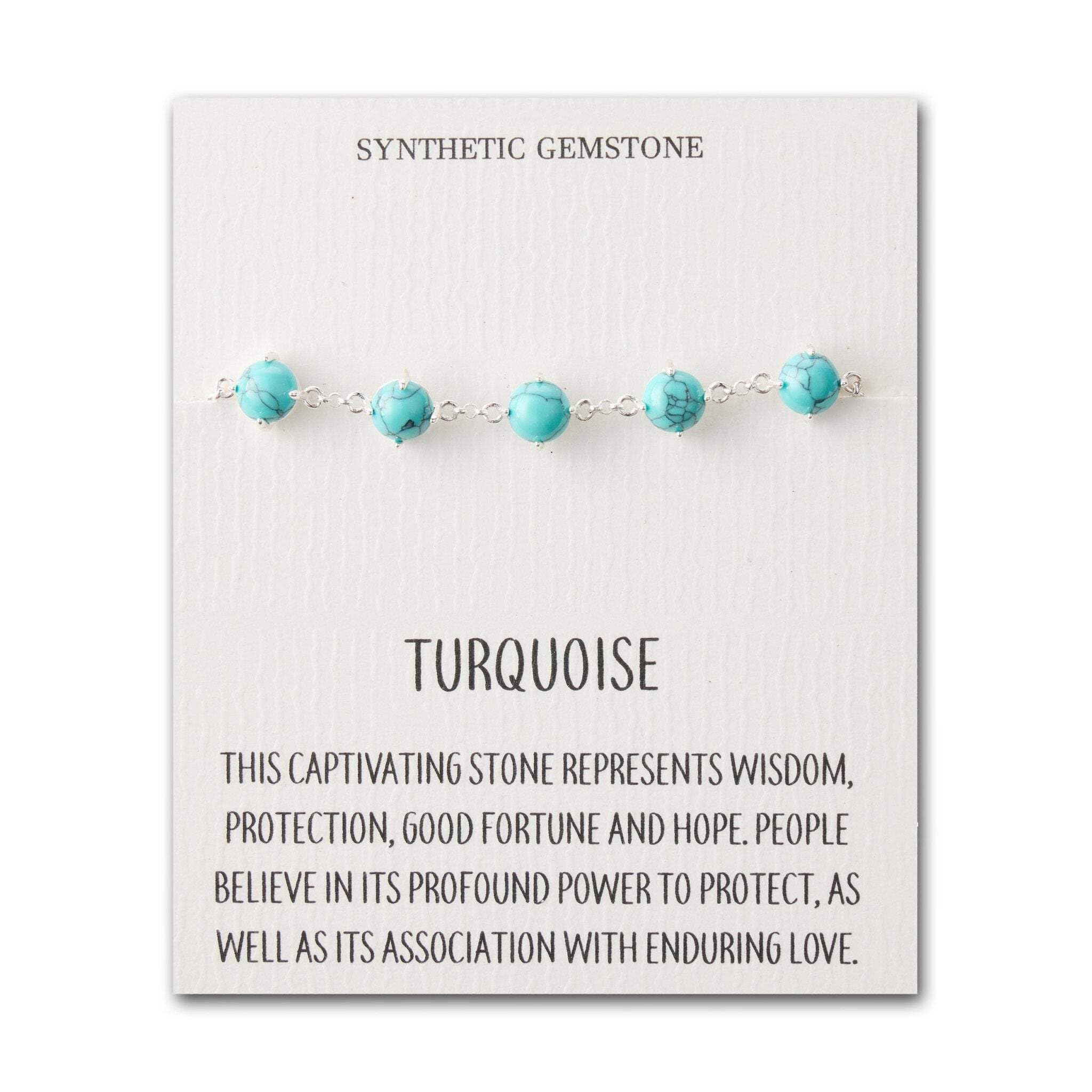 Philip Jones Synthetic Turquoise Gemstone Bracelet with Quote Card