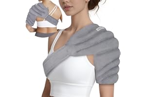 REVIX Microwavable Shoulder Heating Pad for Rotator Cuff, Moist Heating Pads Microwavable with Adjustable Strap, Shoulder Hea