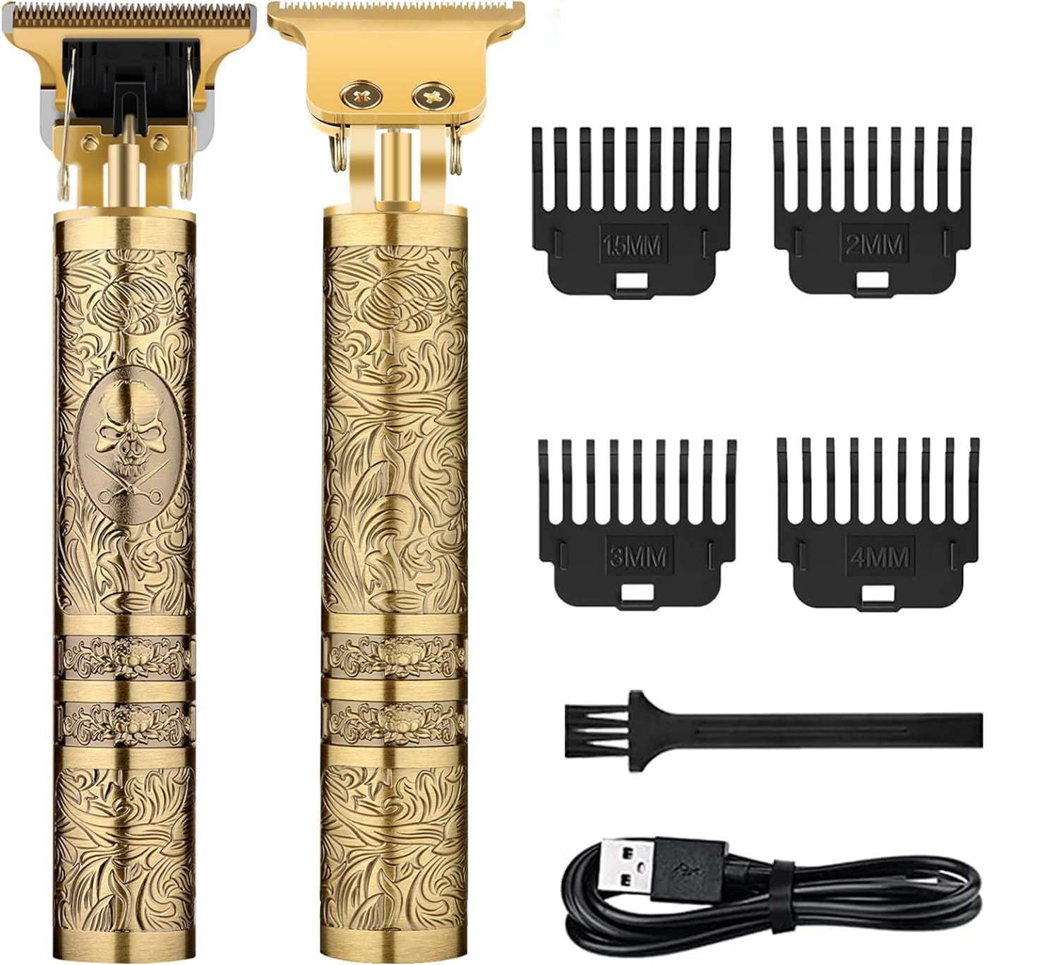 Hair Clippers Men, Beard Trimmer, Rechargeable Hair Trimmer with 4 Limit Combs, Beard Grooming Kit for Barbers Haircut, USB Charging, Professional Hair Trimmer Gifts for Men