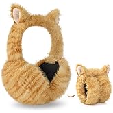 LCTWFY Adult Cat Ear Plush Earmuffs, Teen Girls Boys Winter Ear Covers, Foldable Outdoor Ear Muffs for Ear Warmer Men Women