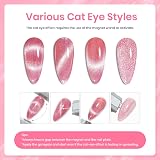 Beetles Gel Polish Jelly Cat Eye Glitter Pink Nude Beige Set with Magnet view 6