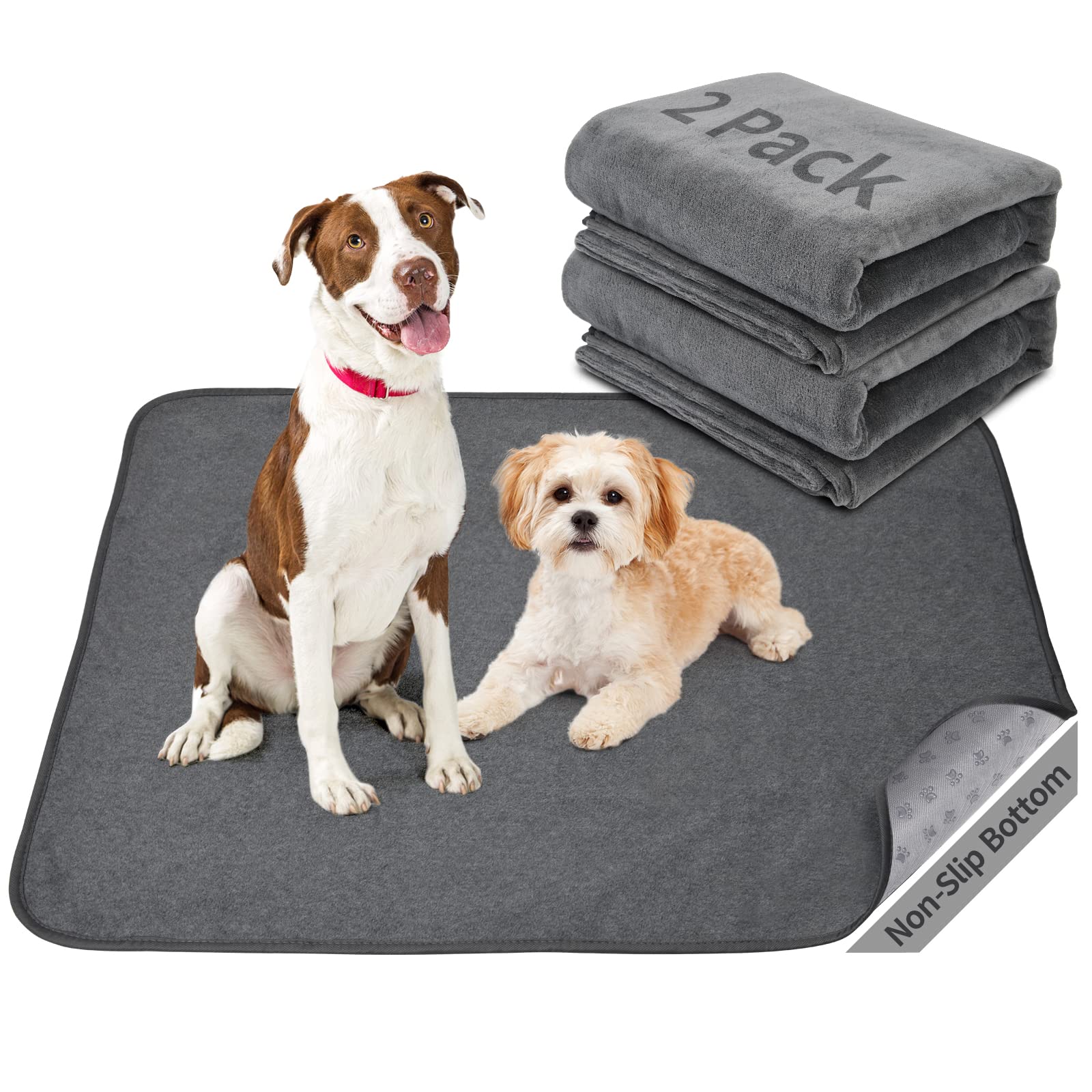 Photo 1 of Washable Dog Pee Pads 36x48 2Pack Reusable Whelping Pads, Absorb Dog Mats Non-Slip Puppy Training Pads for Whelping, Potty, Training, Playpen, Crate