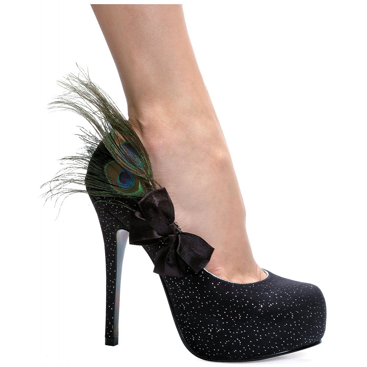 Ellie Shoes Platform Iridescent Peacock Heels