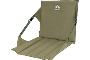 Night Cat Stadium Seat Cushion: Folding Portable Bleacher Seat Pads with Back Support for Camping Outdoor Sports Army Green