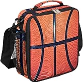 Bardic Basketball Lunch Box for Kids, Texture Ball Sport Insulated Lunch Bag for Boys Girls, Reusable Waterproof Lunch Box with Adjustable Shoulder Strap Cooler Tote Bag for School, Work, Picnic…