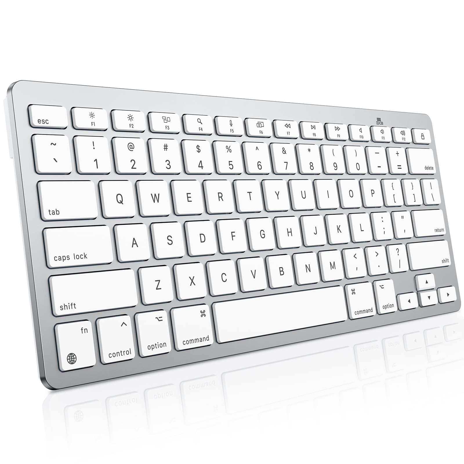 Photo 1 of OMOTON Wireless Keyboard for Mac, Keyboard for Mac, Stable Bluetooth & Ultra-Slim Portable, Ergonomic Design, Compatible with MacBook Pro/Air/iMac, Silverwhite