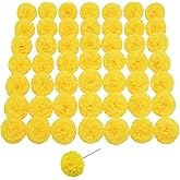 DH EYB Silk Carnation Flower, 50 Artificial Flowers, Used for Wedding Decoration DIY Handmade Flowers, Carnation Flower Diameter 3.5 Inches and 6 Inches Stem (Yellow)