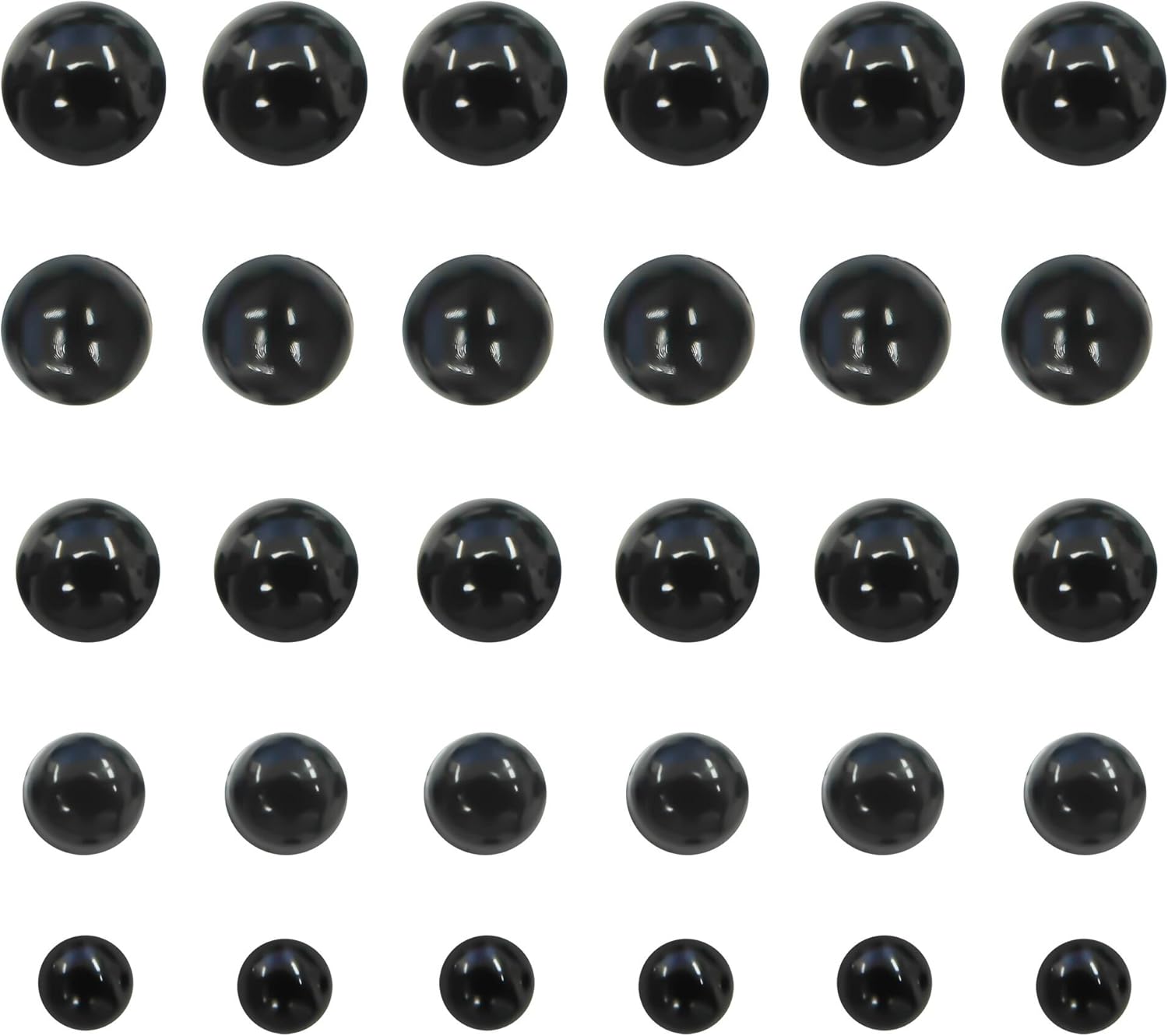 TOAOB Safety Eyes for Amigurumi Dolls 500pcs 5mm to 12mm Black Plastic Crochet Eyes with Washers for Crochet Dolls Making DIY Craft Stuffed Plush Animals - Image 4