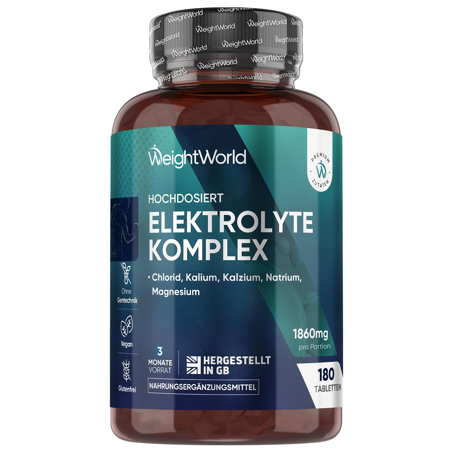 WeightWorld Elektrolyte Tabletten - 1860 mg pro Portion - 180 Tabletten