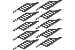 GLMFAN 10 Pcs Flush Cutting T142HB Jigsaw Blades, T Shank Wide Jig Saw Blades for Wood, High Carbon Steel Irregular Curve Saw