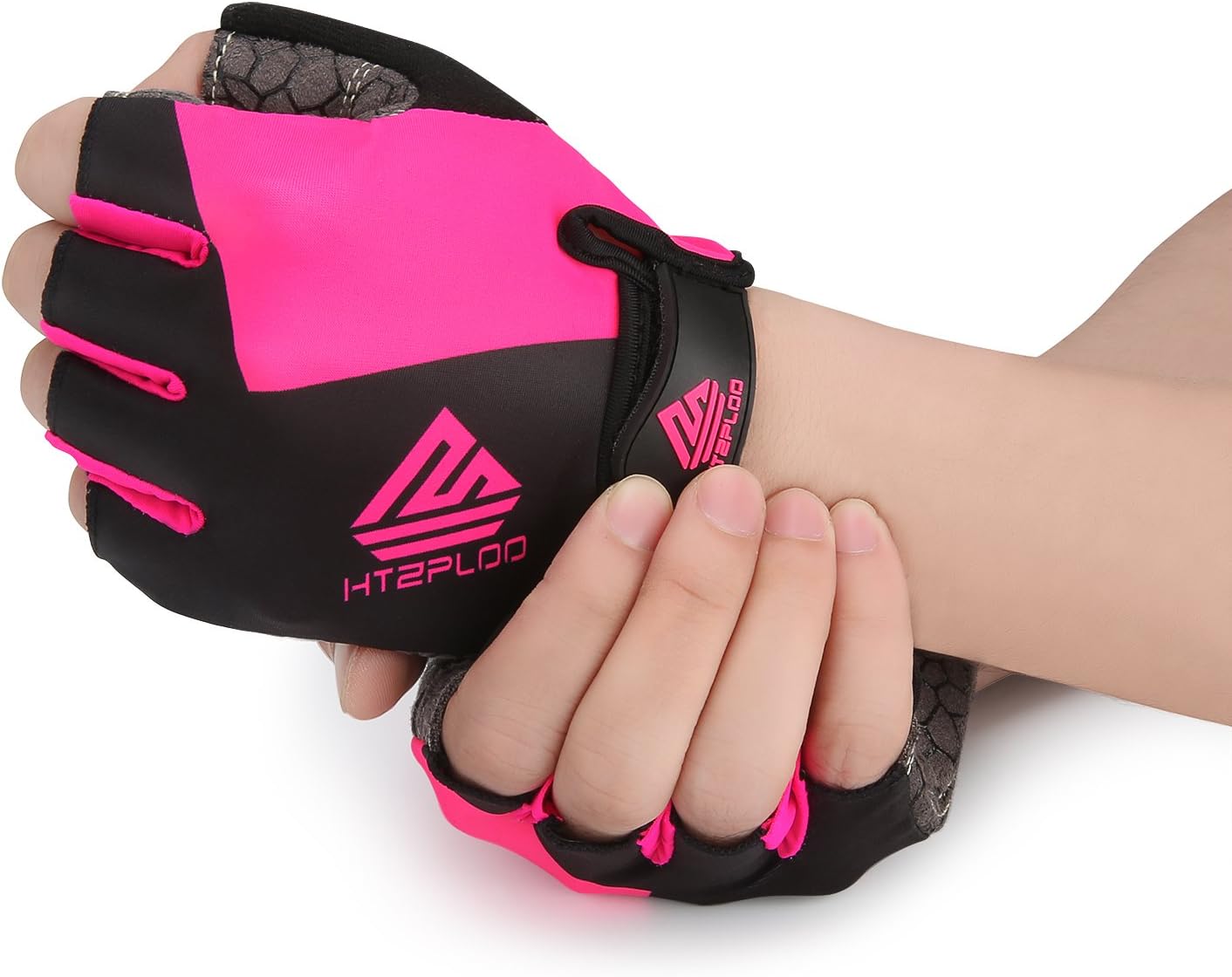 HTZPLOO Bike Gloves Cycling Gloves Mountain Bike Gloves for Men Women with Anti-Slip Shock-Absorbing Pad, Light Weight, Nice Fit, Half Finger Biking Gloves : Clothing