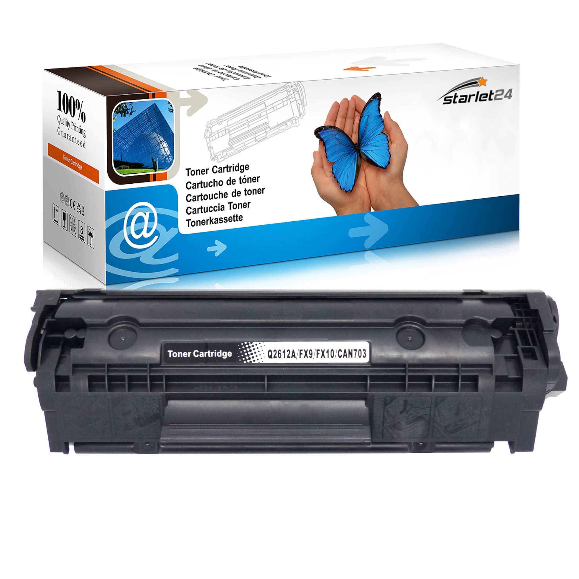 Starlet24 1 x 12A Q2612A Toner Compatible with HP Q2612a 12A for HP Laserjet 1010 1012 1015 1018 1020 1022 1022n 1022n 1022nw 3015 3020 3030 3050 3052 3055 M1005 M1319 M1319f Black