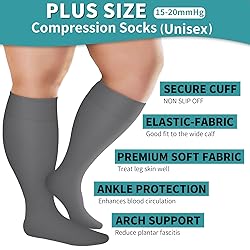 BLUEENJOY 3 Pack Plus Size Compression Socks for
