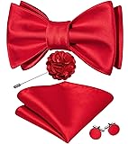 YOHOWA Mens Self-tied Bowtie with Lapel Pin Brooch