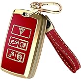 Lucrum Compatible with Range Rover and Jaguar Key Fob Cover & Keychain, TPU Keyfob Case for Land Rover Sport Evoque XE XJ XF