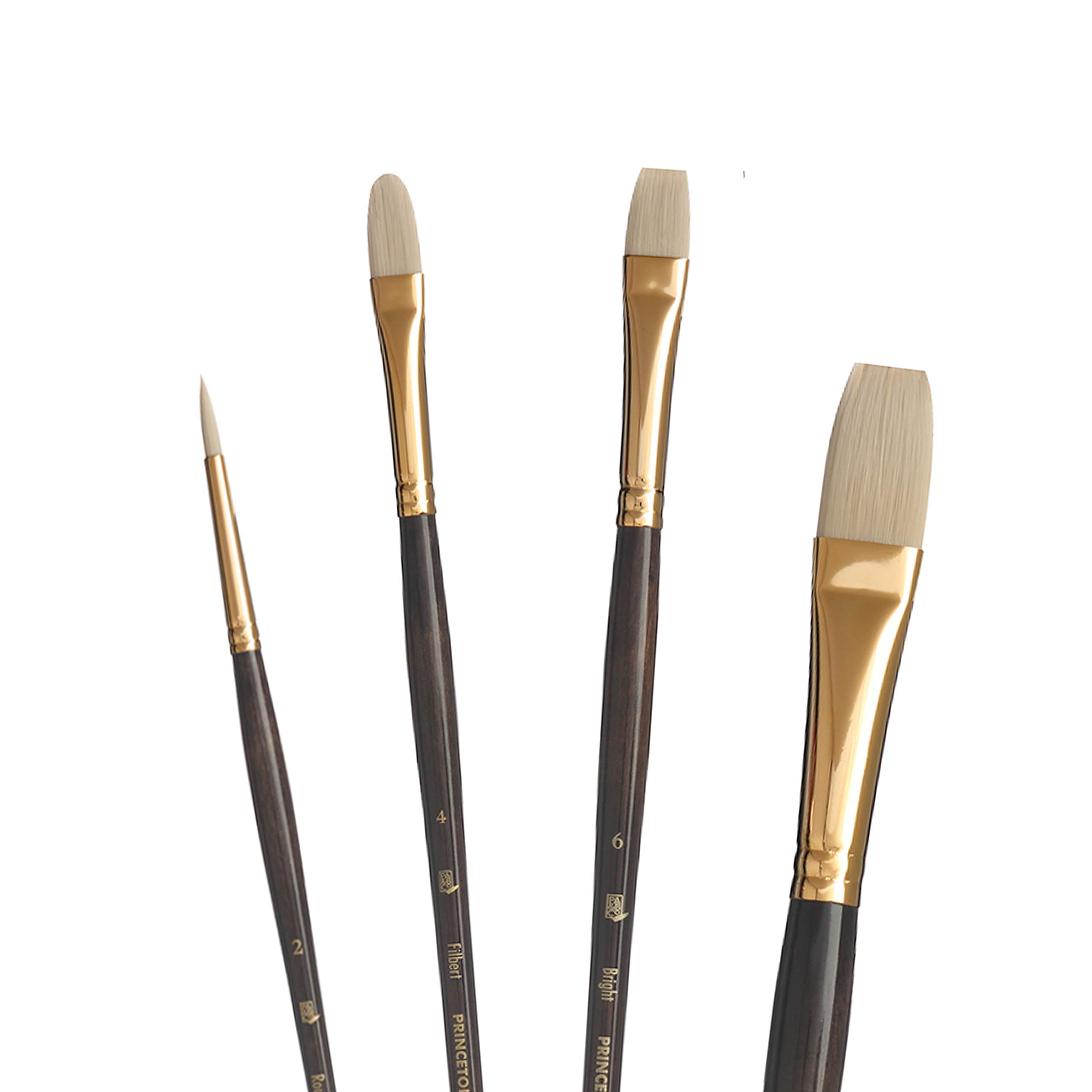 Princeton Artist Brush Dakota, Mixed-Media Brushes for Acrylic, Oil, Watercolor Series 6300, 4 Piece Professional Set 500
