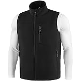 WENTTUO Mens Waterproof Golf Vest Fleece Lined Warm Outerwear Softshell Windproof Sleeveless Lightweight Winter Jacket