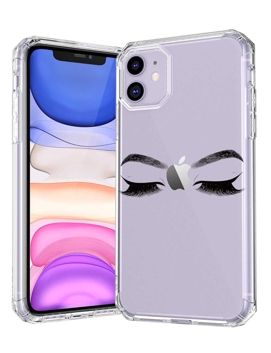 TRFAEE iPhone 11 Pro Max Case,Cute Girls Women Eyelashes Cosmetic Makeup Soft TPU Bumper Frame with Air Cushion Shatter Resistant Dropproof Protective Case Cover for iPhone 11 Pro Max 6.5"