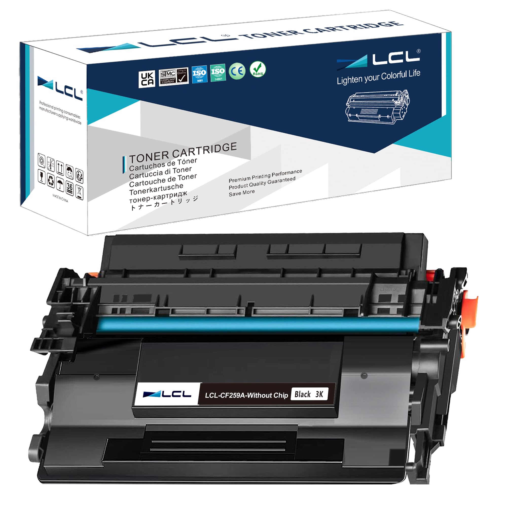 LCL CF259A Toner Cartrridge Replacement for HP 59A 59X CF259A CF259X (Without CHIP) for HP LaserJet Pro M404 M404dw M404dn M404n M428 M428dw M428fdn Pro M304 M428M Enterprise M406 M406dn M430 (1 Pack)