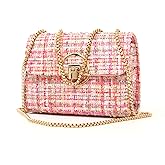 DFJXXX Women Tweed Small Shoulder Bag Handbag and Purse Fashion Ladies Chain Quilted Crossbody Bag Evening Bag Clutch
