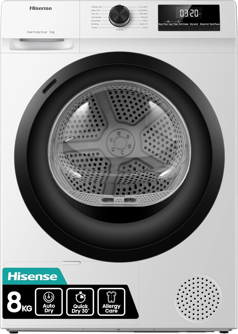 Hisense 60cm Freestanding Heatpump Tumble Dryer 8kg Front Load