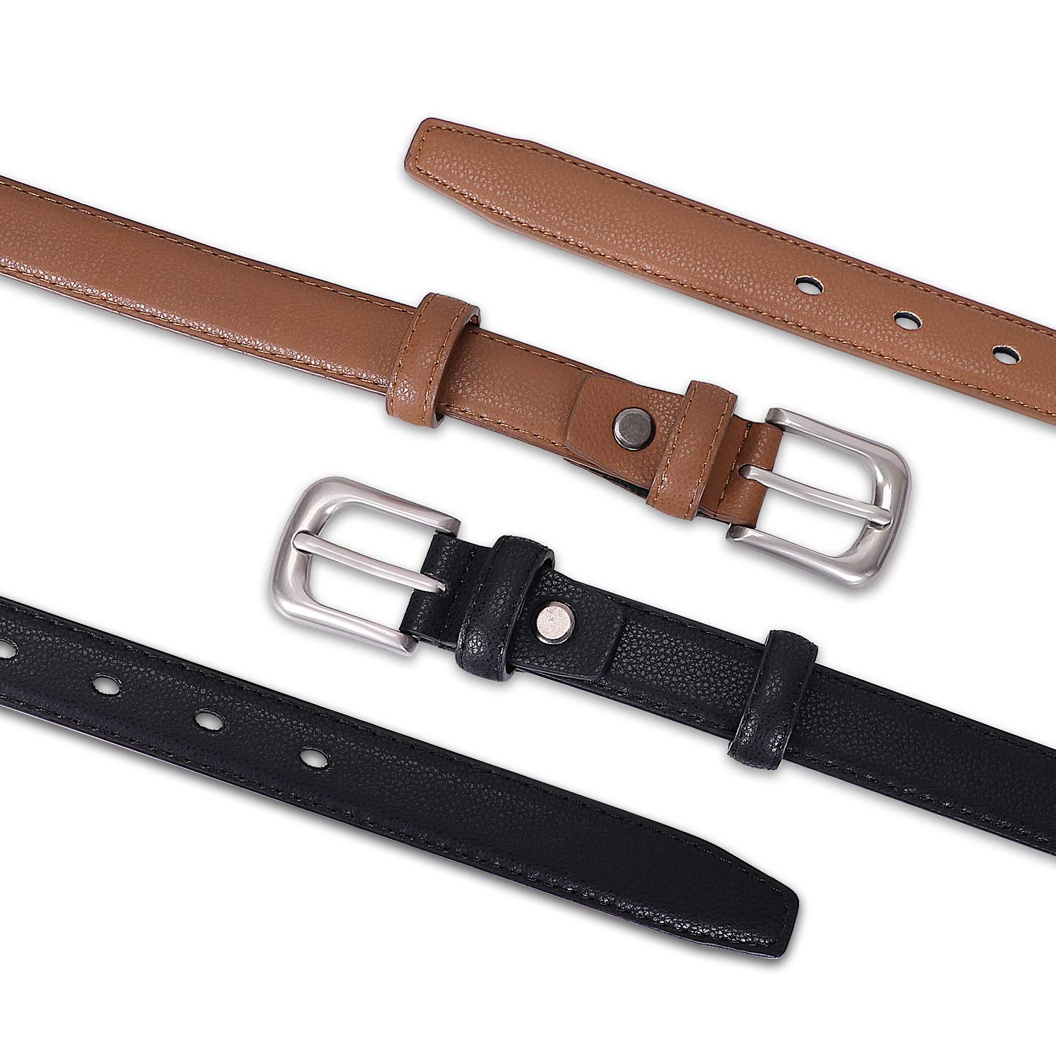 JASGOOD Ceinture en Cuir Ceinture Femme à la Mode Ceinture Solide avec Boucle en Alliage pour Jeans, Pantalon, etc