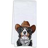 Cabana Bro Bernese Mountain Dog Gifts Kitchen Towels, Bernese Mountain Dog Gifts for Women Decorative Hand Towels for Bathroom, Funny Western Cowboy Berner Dish Tea Towels for Kitchen, 16x24 Inch