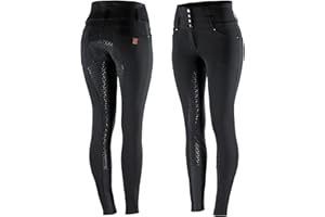 HORZE Women's Tara Full Seat Silicone Grip Breeches | Stretchable, High Waist with 4 Pockets