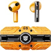 Transformers TF-T80 Bluetooth True Wireless Earbuds with Noise Cancelling in-Ear Cool HiFi HD Calling Dual Modes Sports Music Game Long Endurance Earphones - Yellow Bumblebee