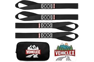 Vehiclex Soft Loop Motorcycle Tie Down Straps 1.5 x 18 inches - Black - 10000 lb Load Capacity - 4 Pack Tie-Down Loops in Storage Bag – Secure Trailering of Bikes, ATV, UTV, Lawn Equipment