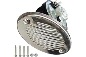 SUONE 5190512 Boat Horn 316 Stainless Steel Concealed Flush Mounting Marine Boat Horn Sound up to 125dB,With Mounting Screws