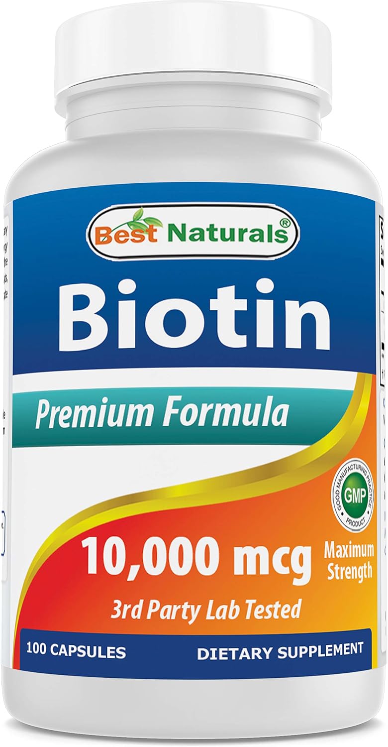 Best Naturals Biotin 10000 Mcg 100 Capsules (100 Count (Pack of 1))