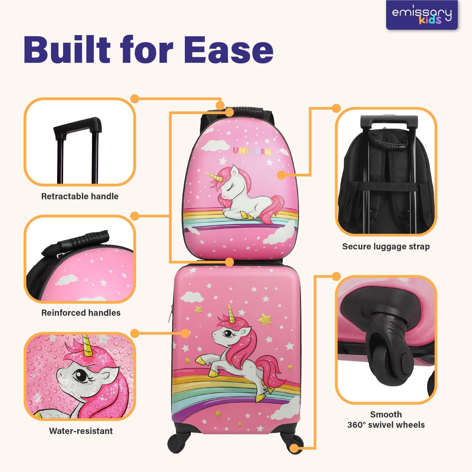emissary Kids Suitcase for girls, 16