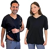 Inspired Comforts Unisex Post Surgery & Rehab V Neck Dual Access Snap Shirt