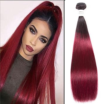 Amazon Com Am Extensions Red Ombre Straight Brazilian Hair 3