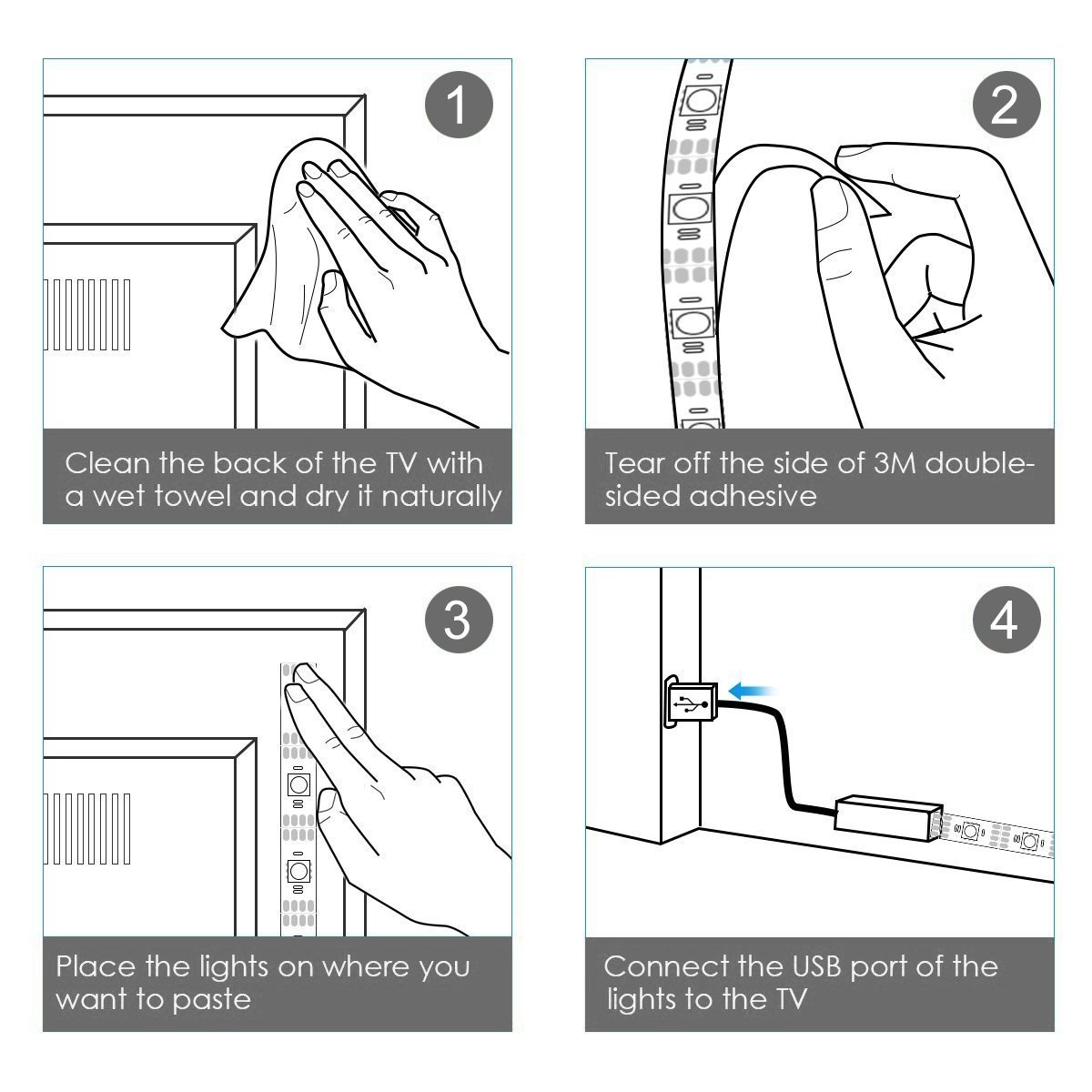 200cm TV LED posteriore di illuminazione Kit, Oritek 5V striscia USB RGB LED, impermeabile Bias Illuminazione per HDTV da 40 a 60 pollici, monitor PC, led strip light