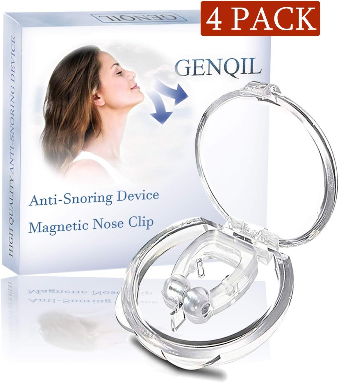Anti Snoring Device,Snoring Solution 4 Pack Snore Away Snore Stop Clippy Silicone Magnetic Anti Snore Clip, Snoreaway Stop Snoring Nose Device Professional Sleeping Relieve Snore for Men Women