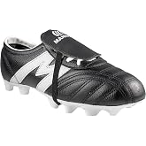 Manriquez Professional Soccer Cleats MID SX, Genuine Leather, Black and White, Firm Ground (Black, US Footwear Size System, Adult, Men, Numeric, Medium, 11)