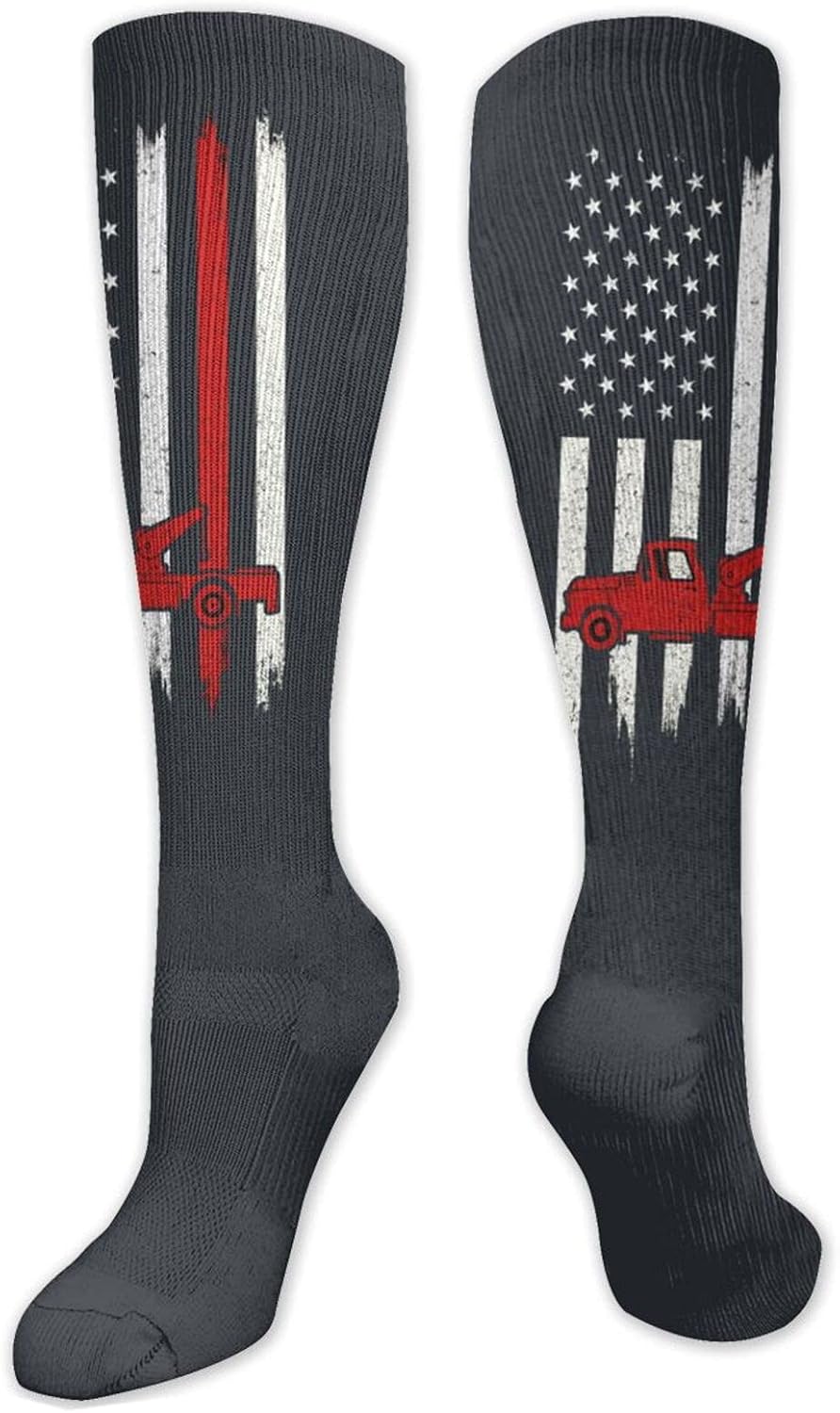 Tow Truck Driver American Flag Compression Socks for Women Men
