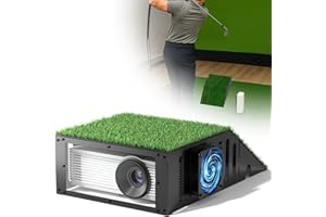Golf Simulator Projector Cover - Heavy-Duty Floor Stand Enclosure with Quiet Cooling Fan & Synthetic Turf - Total Protection 