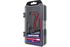 CENFORGE M12x1.25 Helicoil Thread Repair Kit, Metric HSS Drill Helicoil Repair Kit for Rethreading Internal Threads with Carry Case, 15PCS