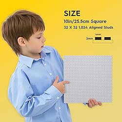 Pokiiulk Classic Gray Baseplates, 32x32 Studs