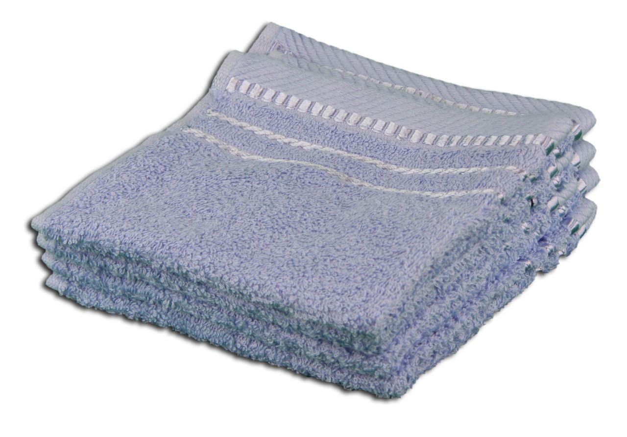 Gözze - Set of 4 Faceloths, Berlin, 100% Cotton, 30 x 30 cm - Blue