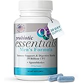 Organic Excellence Mens L Reuteri Probiotics for Gut Health with Prebiotics – 18 Strains for Digestive Health, Bloating & Immune Support – 30 Billion Probiotics + Sporebiotics – 30 Capsules