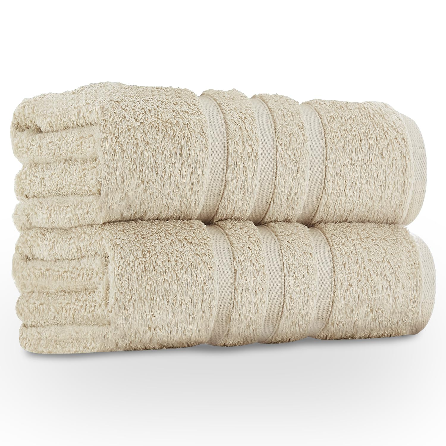 GC GAVENO CAVAILIA 550 GSM Hand Towels - Pack of 2 - Egyptian Cotton Towel - Highly Absorbent & Quick Dry Bathroom Towels Sets - Washable Spa Saloon Gym Towel, Natural