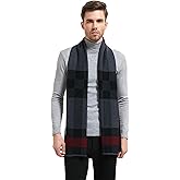 LanHong Men Winter Cashmere Scarf Wool Soft Warm Knitted Casual Scarves for Men