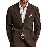 PJ PAUL JONES Mens Blazer Vintage Corduroy Jacket Formal Classic Two Buttons Sport Coats
