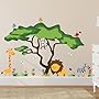 Timber Artbox Cute Animals In the Jungle Wall Decals - Giant Bright Stickers to Put A Smile on Kids & Toddlers